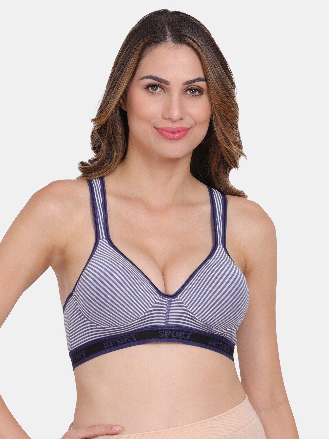 amour secret blue & black lightly padded sports bra