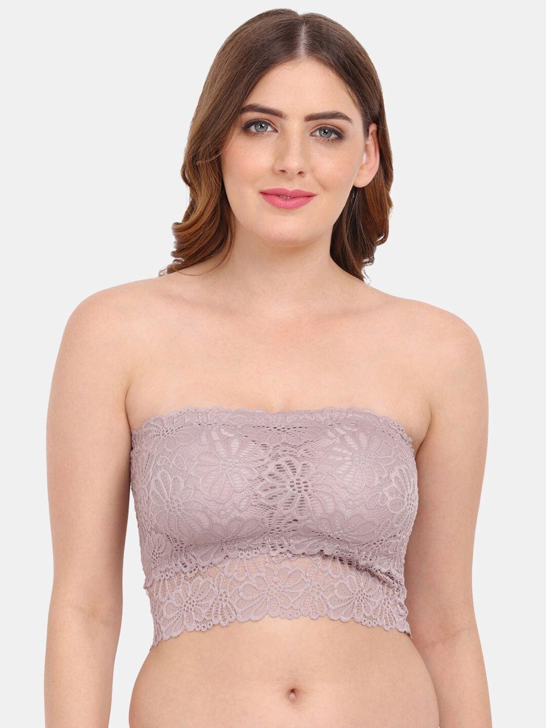 amour secret mauve floral bandeau bra