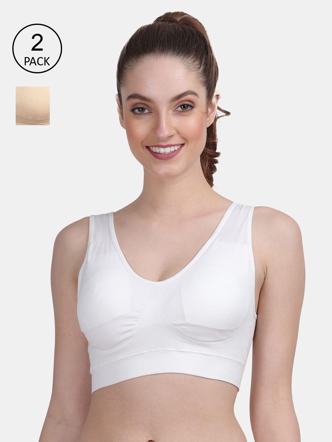 amour secret pack of 2 women cream-coloured & nude-coloured full coverage bra