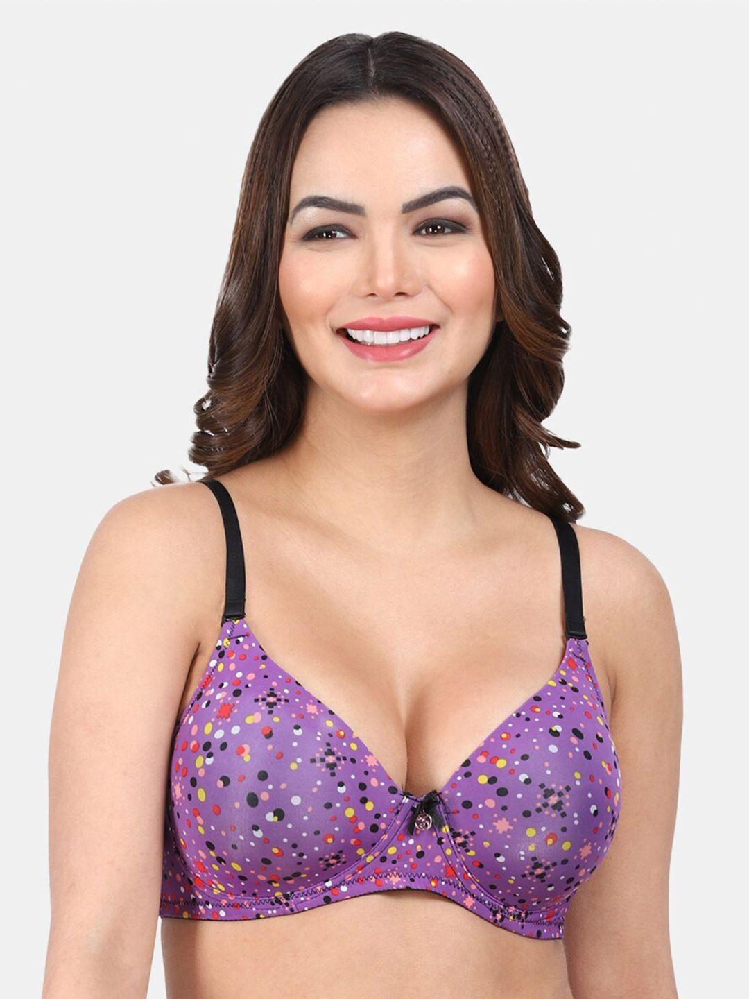 amour secret polka dot printed full coverage lightly padded bra