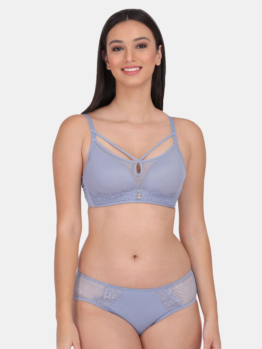 amour secret women grey solid lingerie set bs2008_gry