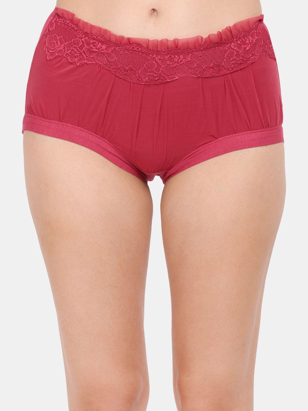 amour secret women maroon solid anti odour hipster briefs