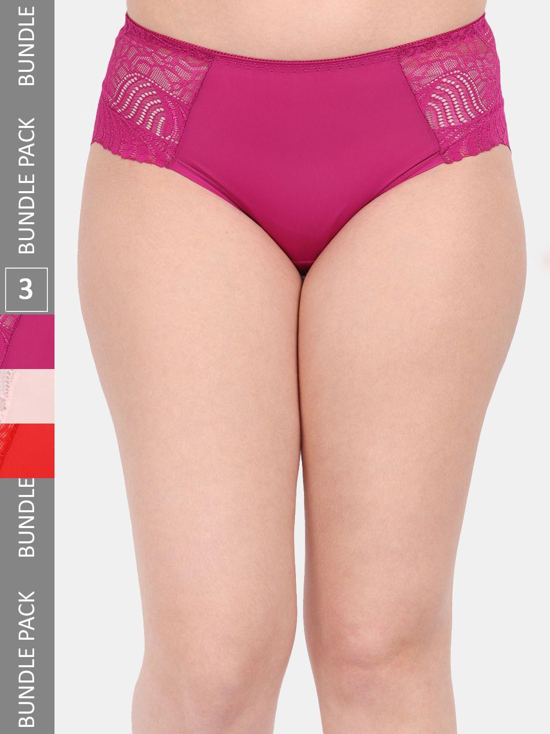 amour secret women pack of 3 anti-microbial hipster briefs p3327_mgt_pch_red