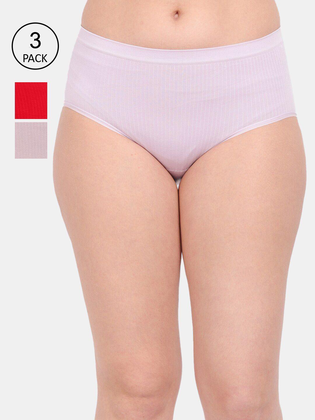 amour secret women pack of 3 anti-microbial seamless hipster briefs p1935_prl_red_rbn