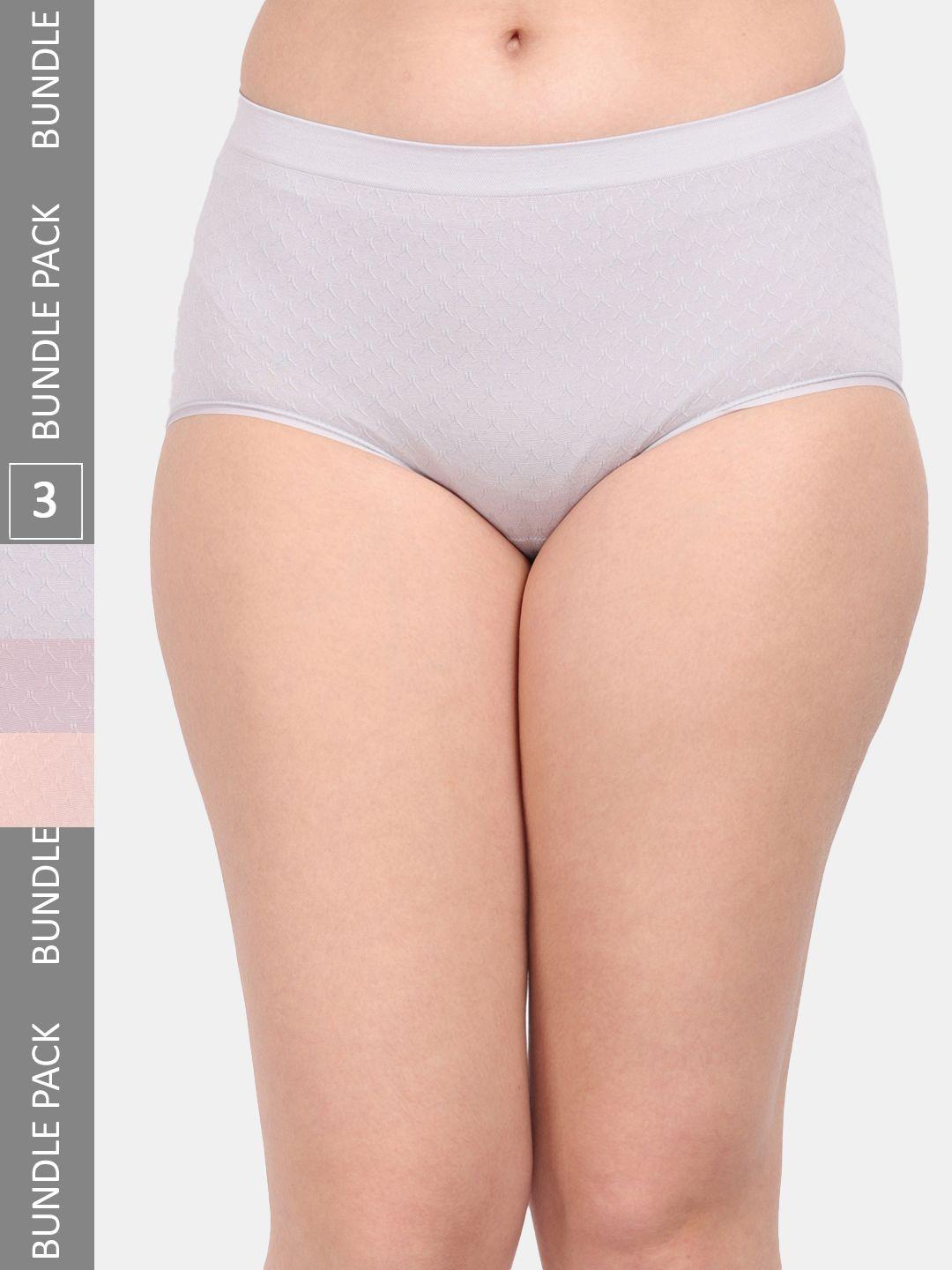 amour secret women pack of 3 anti-microbial seamless hipster briefs p1965_gry_muv_pch