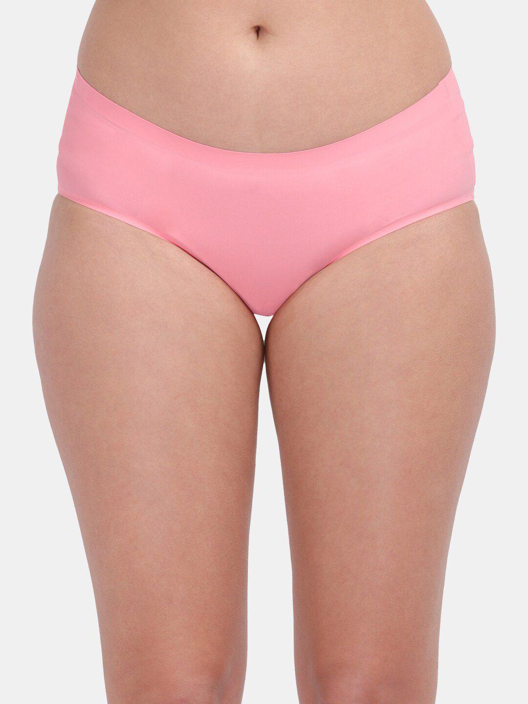 amour secret women peach colored solid anti-bacterial hipster brief