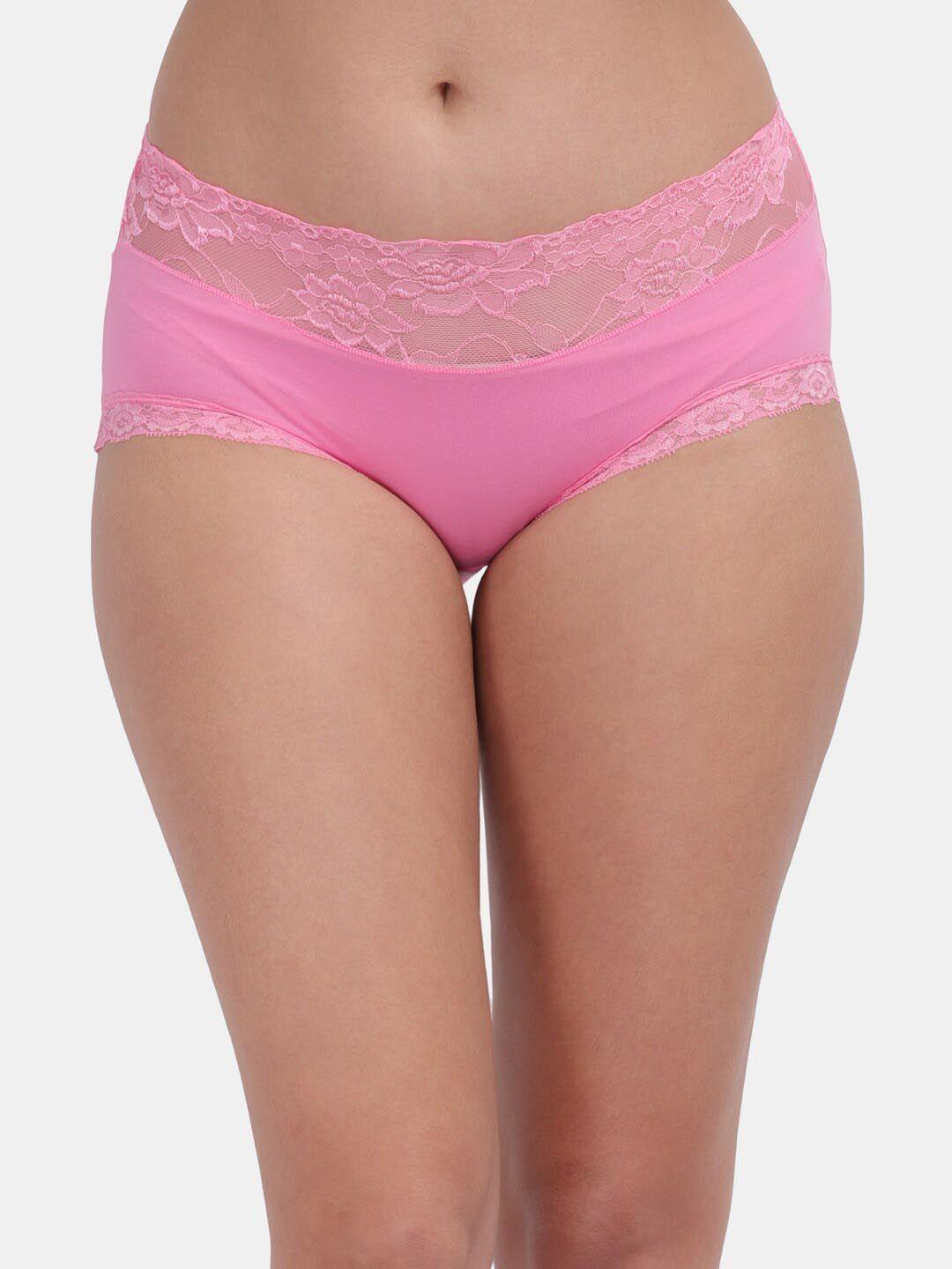 amour secret women pink laced hipster brief