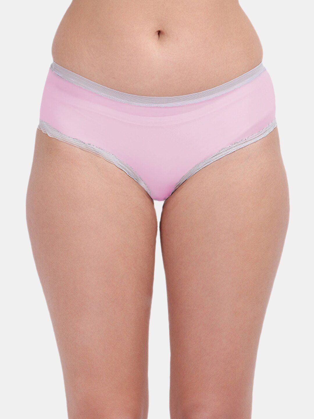 amour secret women pink solid anti-bacterial hipster brief