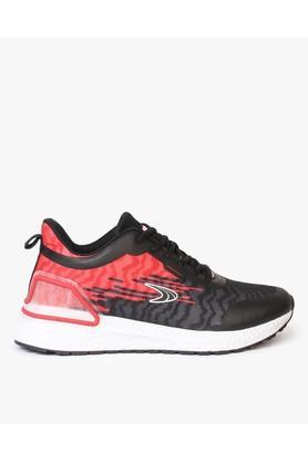 amphilyon synthetic lace up mens sport shoes - black