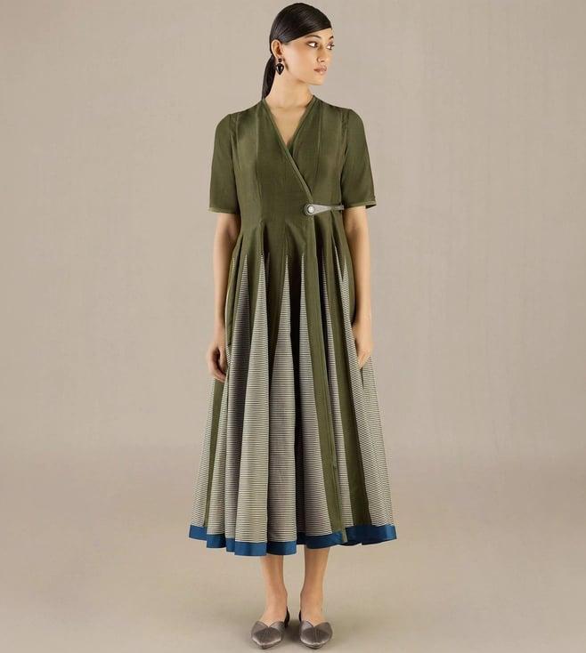 ampm olive asma dress