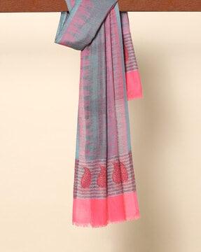 amritsar woven pure wool ikat shawl