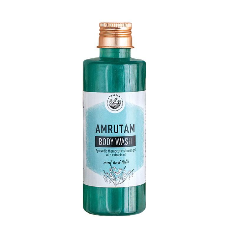 amrutam body wash ayurvedic therapeutic shower gel with extracts of mint and tulsi