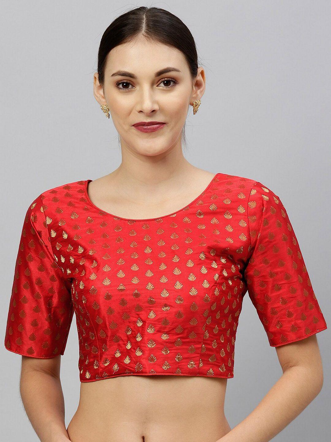 amrutam fab embellished jacquard saree blouse