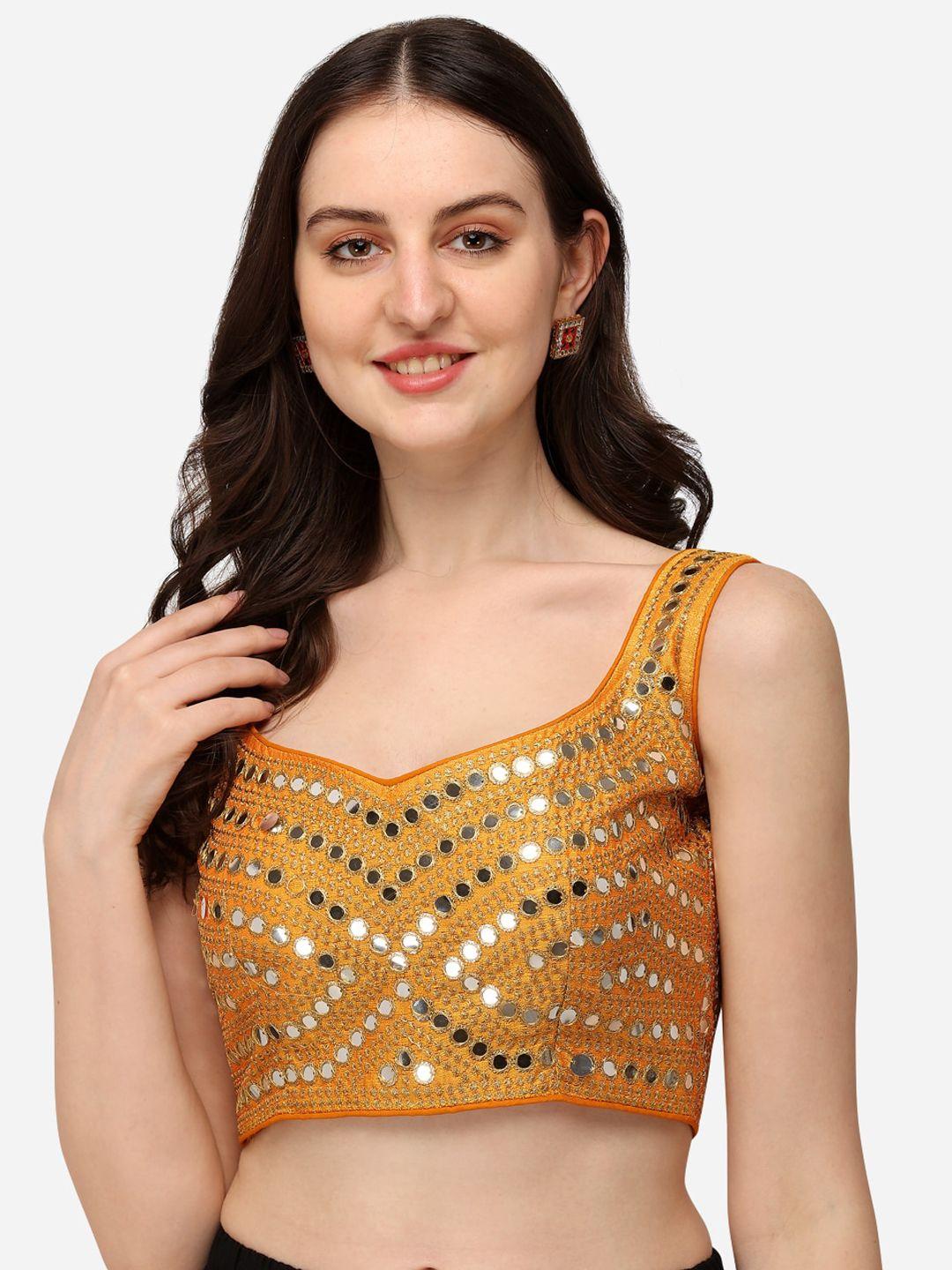 amrutam fab embellished silk saree blouse