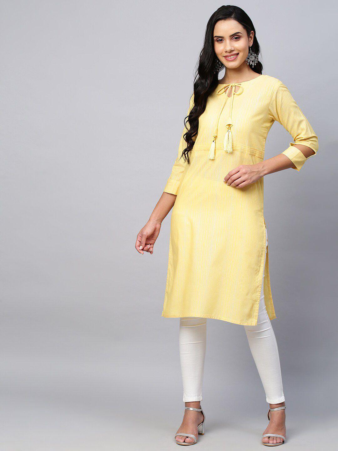 amrutvarsha creation embroidered keyhole neck straight kurta