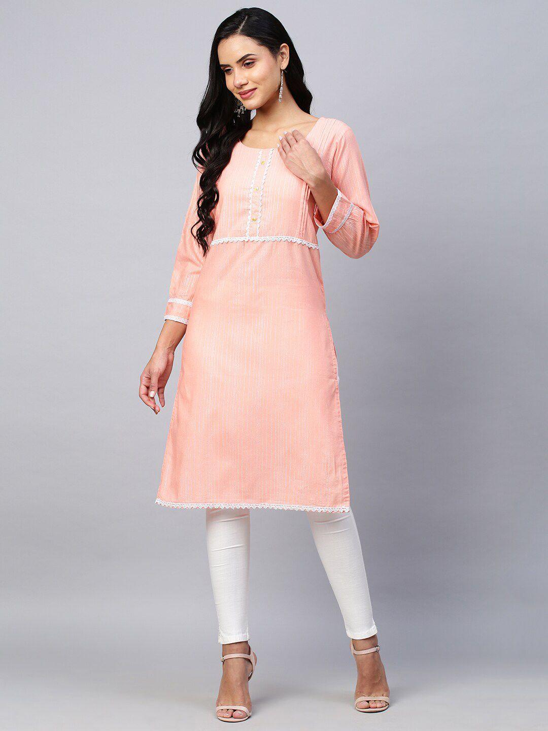 amrutvarsha creation embroidered thread work straight kurta