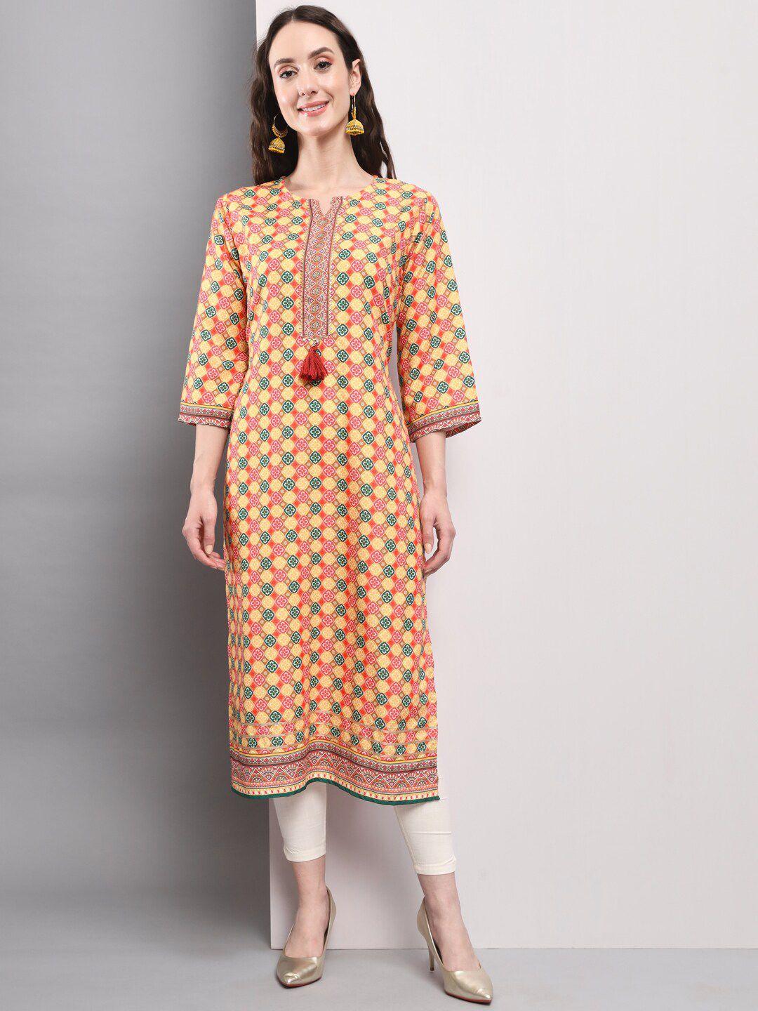 amrutvarsha creation ethnic motifs straight kurta