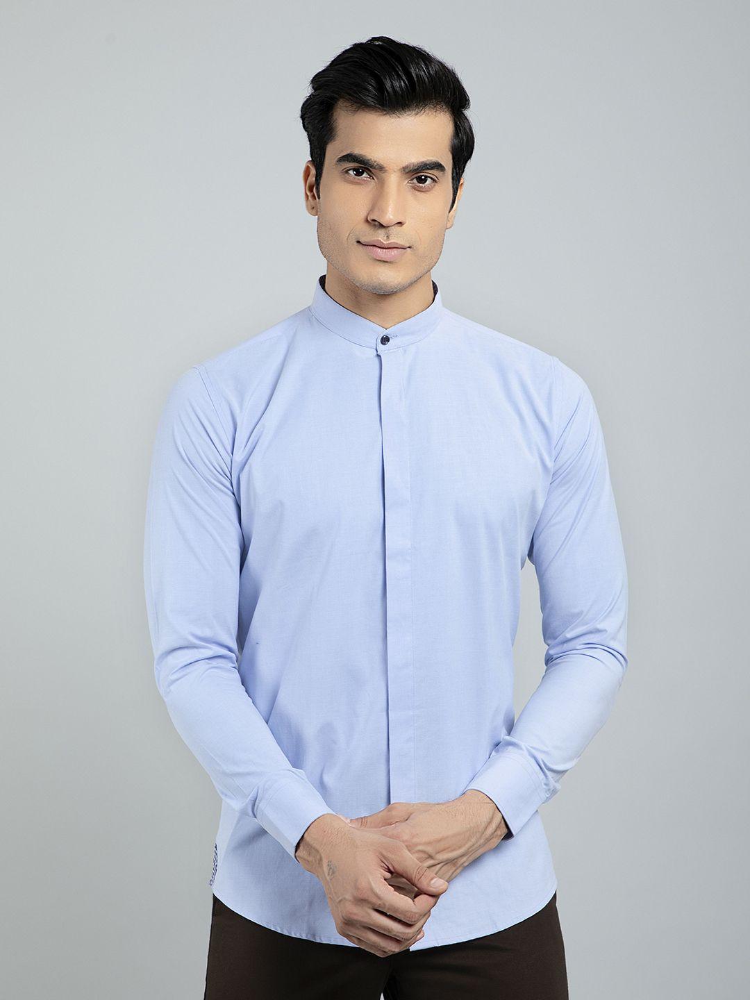 amrutvarsha creation men blue casual shirt