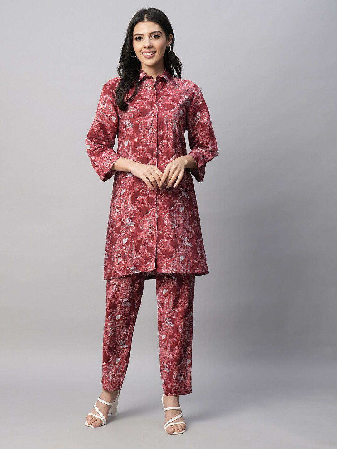 amrutvarsha creation printed tunic with trousers co-ords