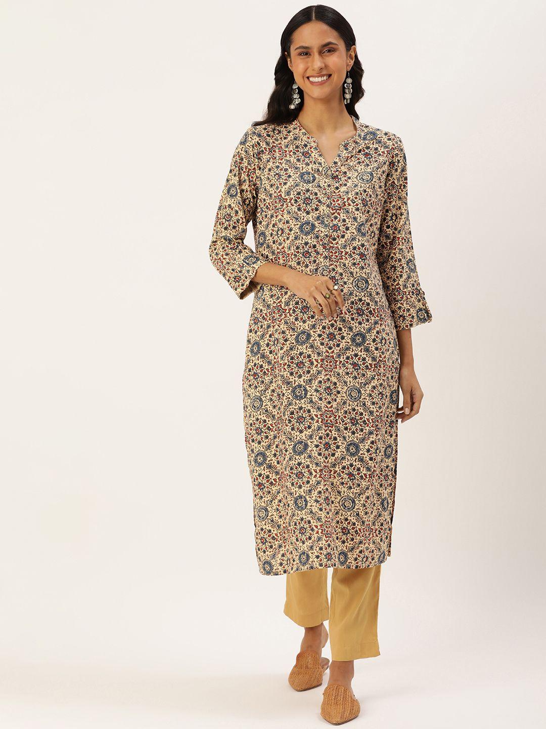 amukti ethnic motifs printed mandarin collar kurta