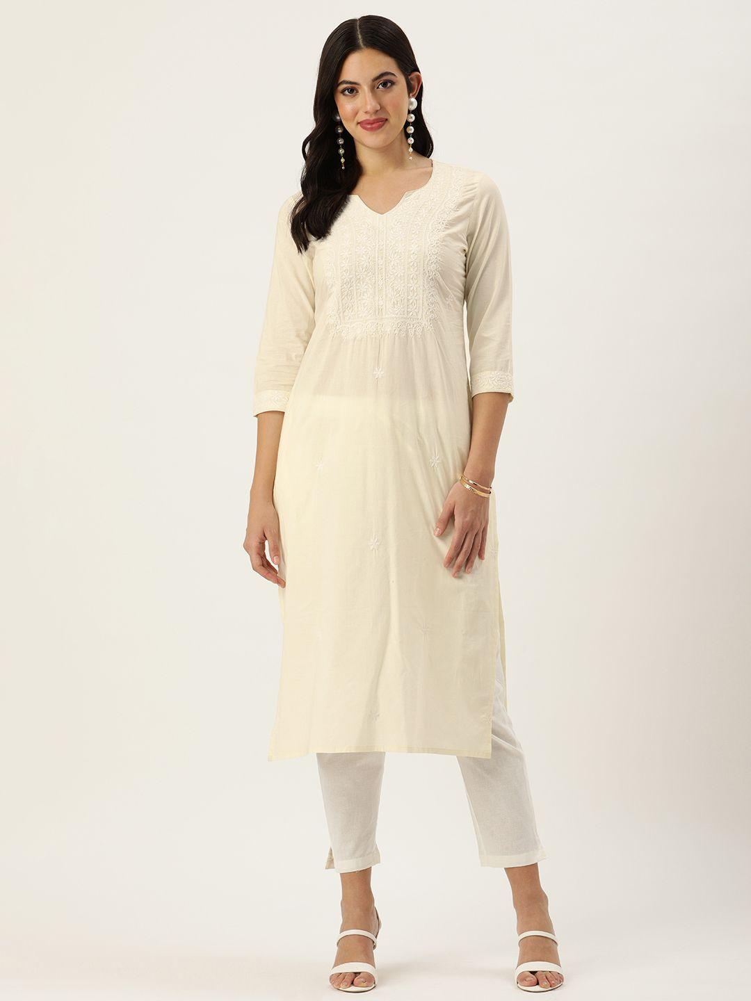 amukti floral embroidered thread work kurta