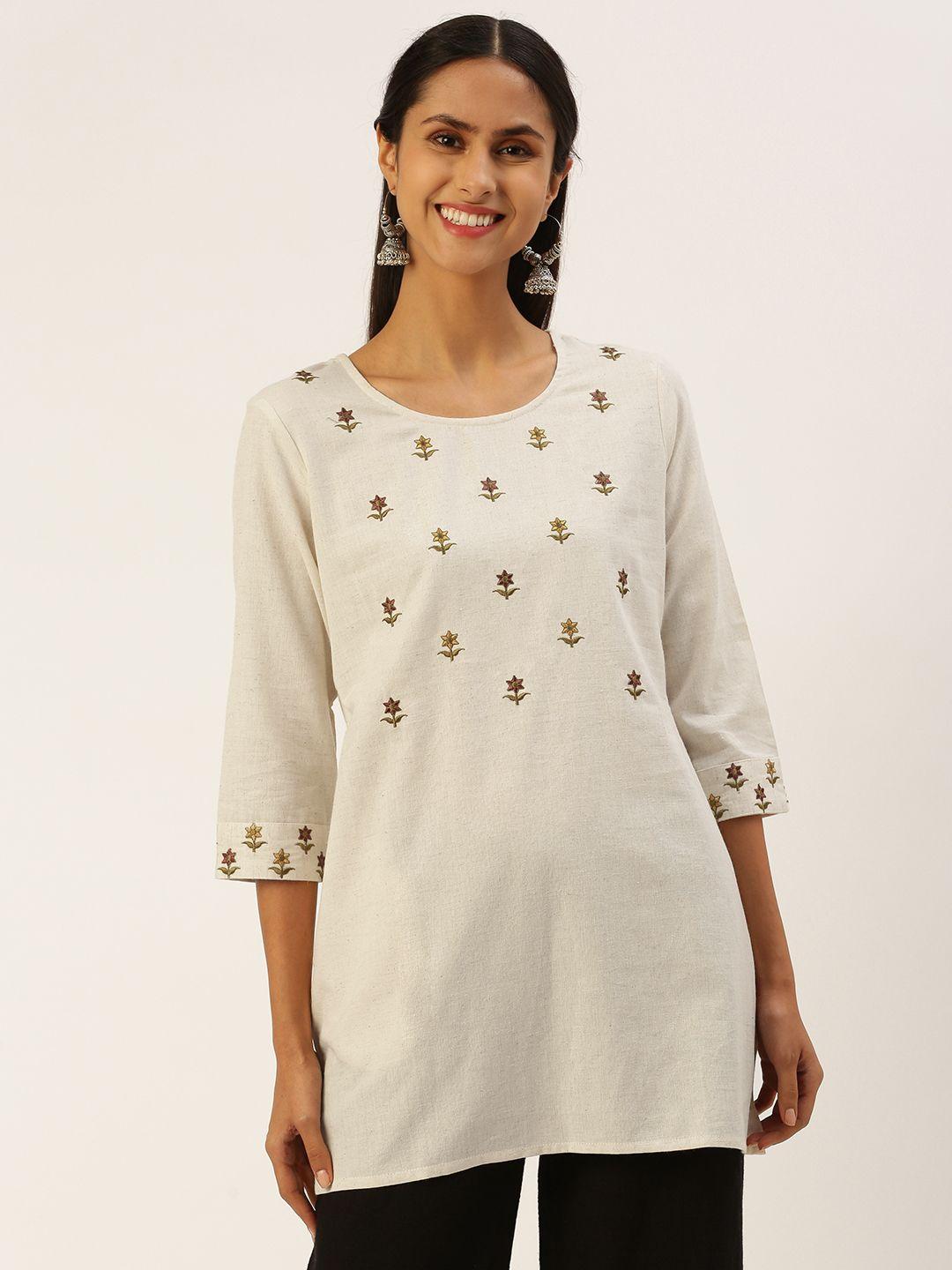 amukti floral embroidered tunic