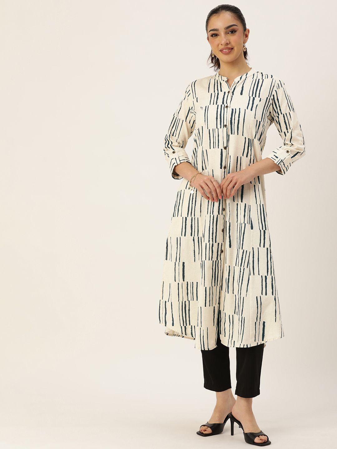 amukti printed mandarin collar kurta