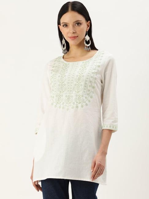 amukti white embroidered tunic