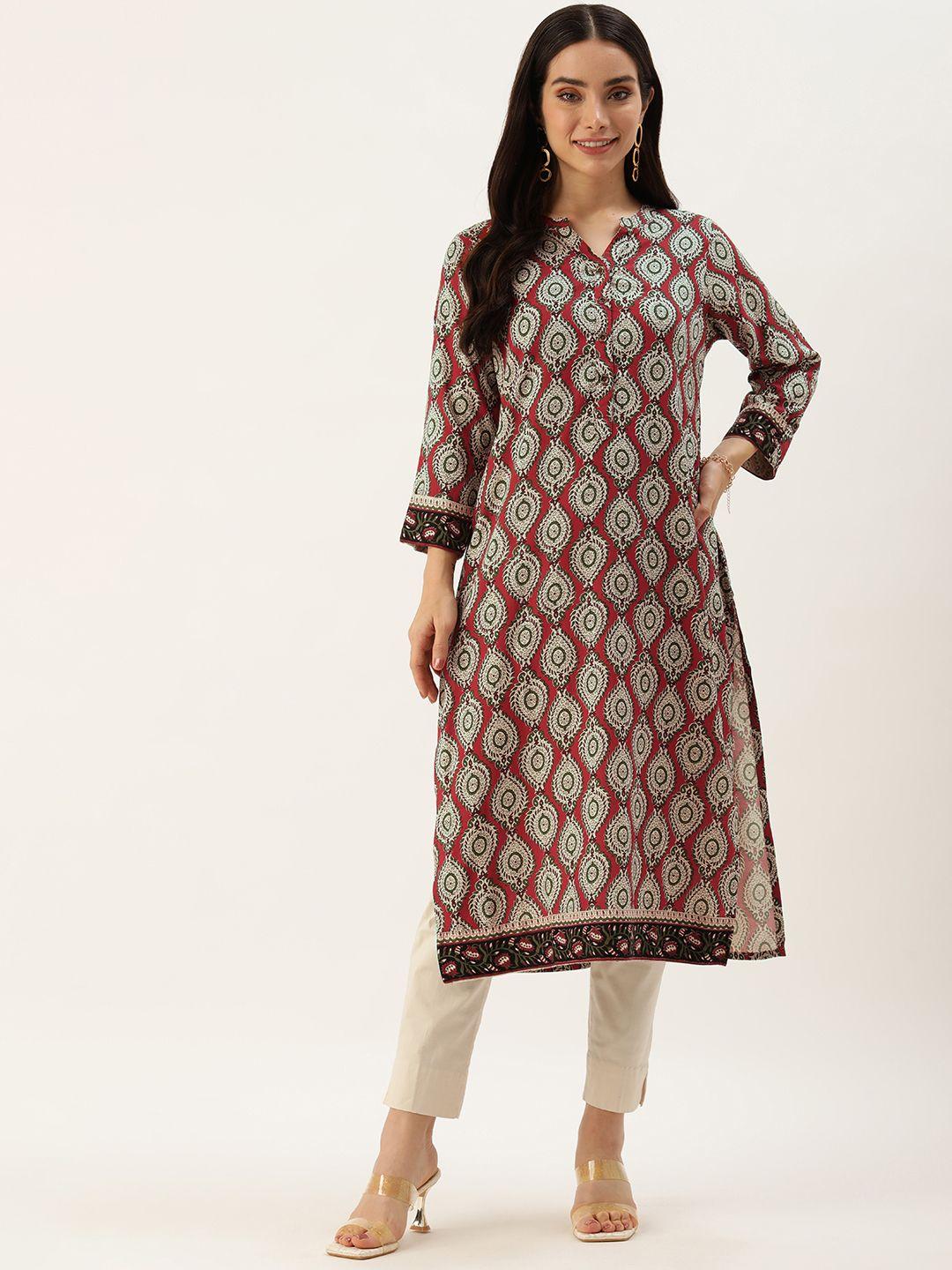 amukti women ethnic motifs printed straight kurta