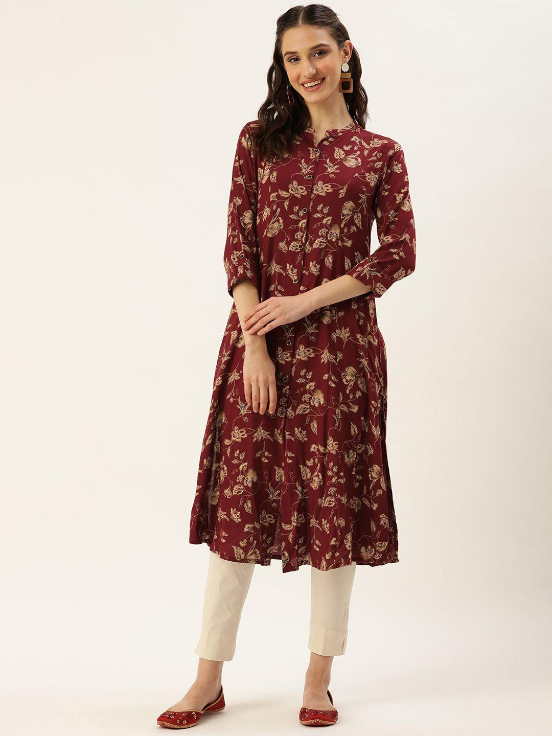 amukti women floral printed a-line kurta