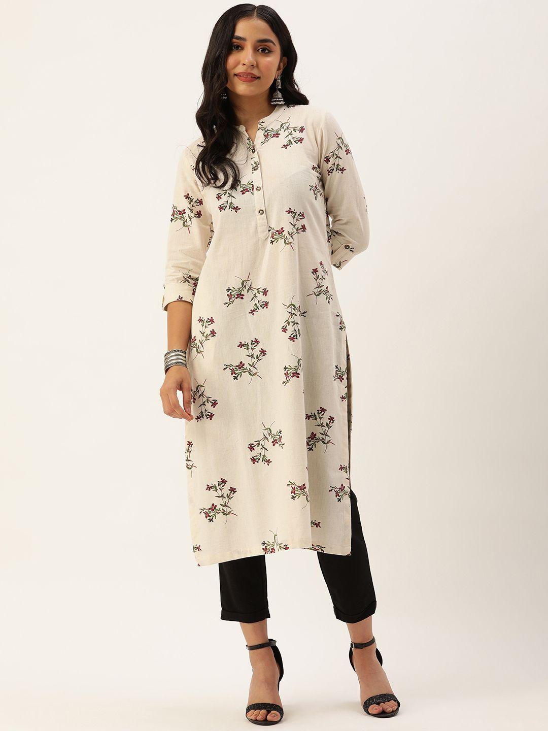 amukti women floral printed straight kurta