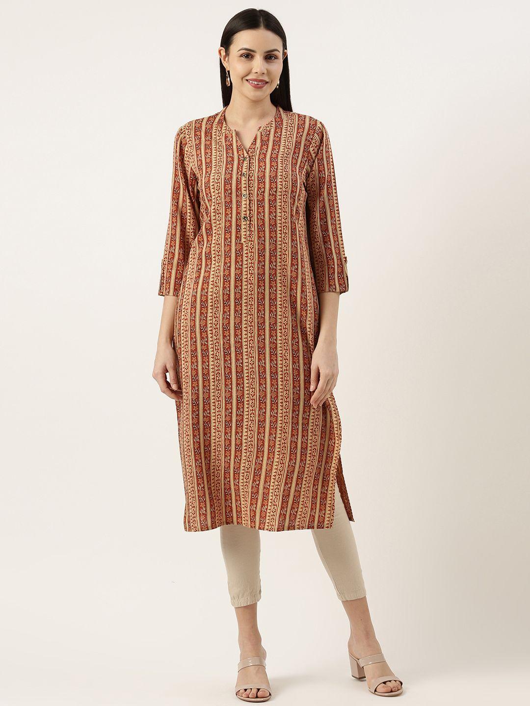 amukti women floral striped kurta