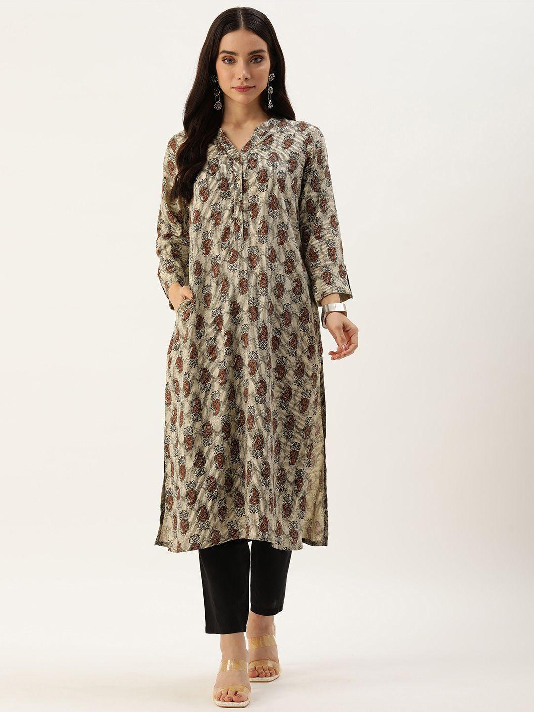 amukti women paisley printed straight kurta