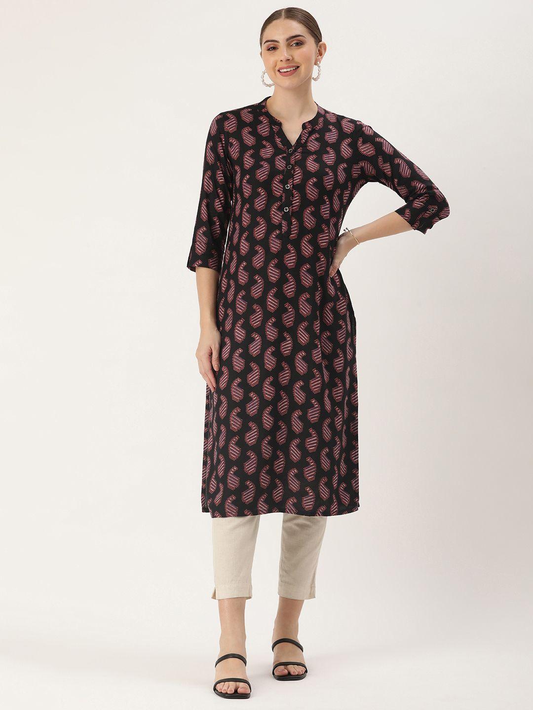 amukti women paisley printed straight kurta