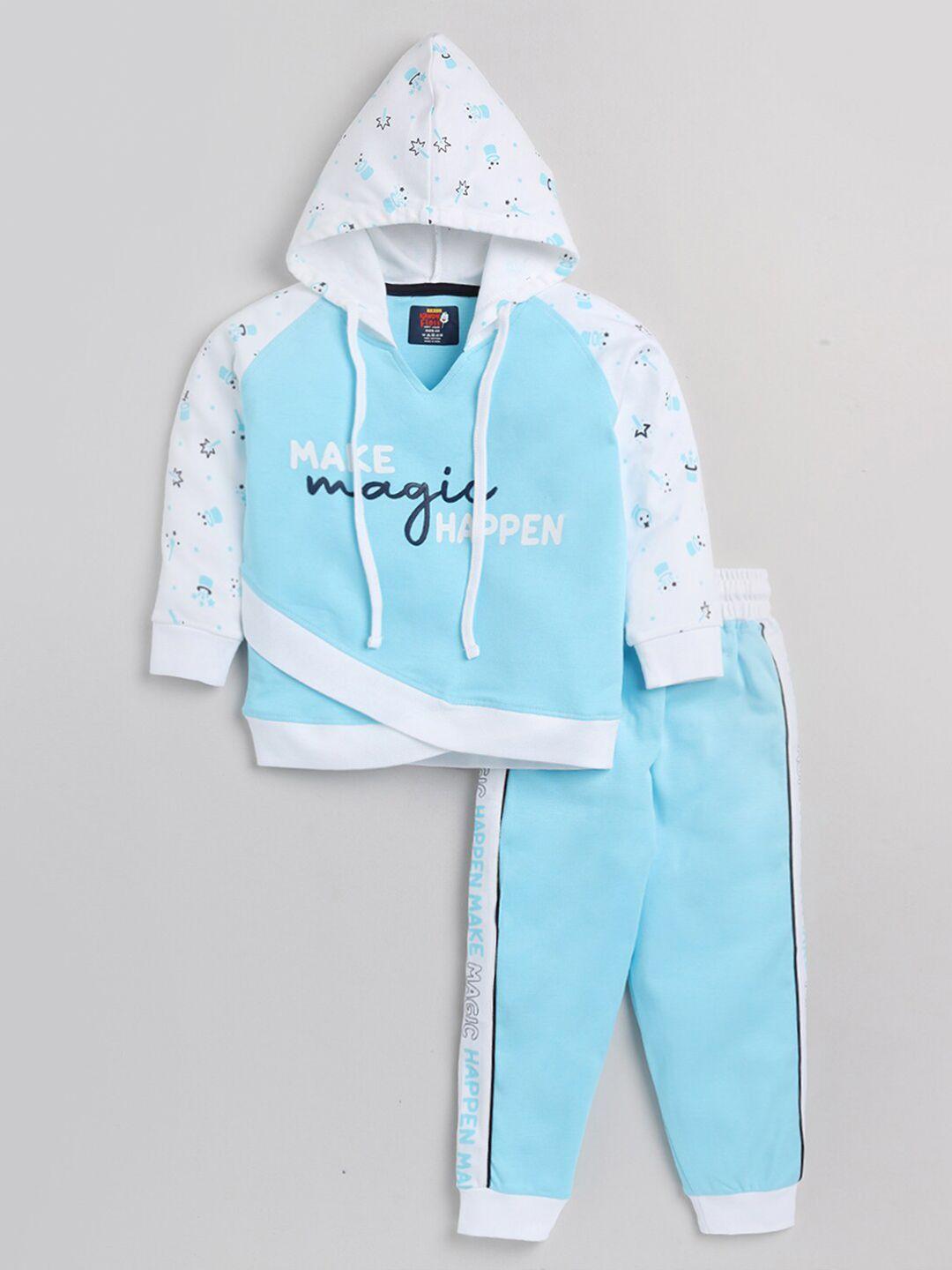 amul-kandyfloss-unisex-kids-blue-&-white-printed-pure-cotton-top-with-pyjama