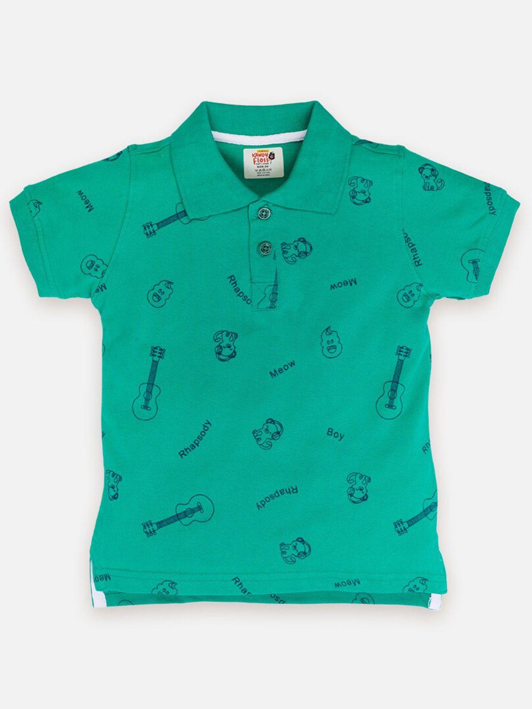 amul kandyfloss kids conversational printed polo collar pure cotton t-shirt