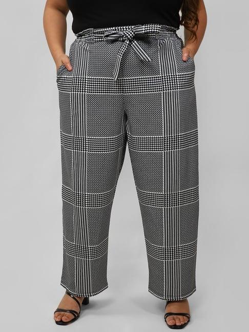 amydus black houndstooth trousers