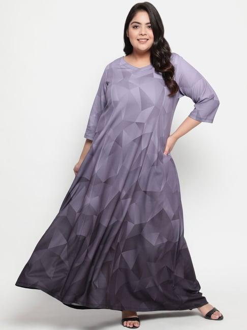 amydus grey & purple printed dress