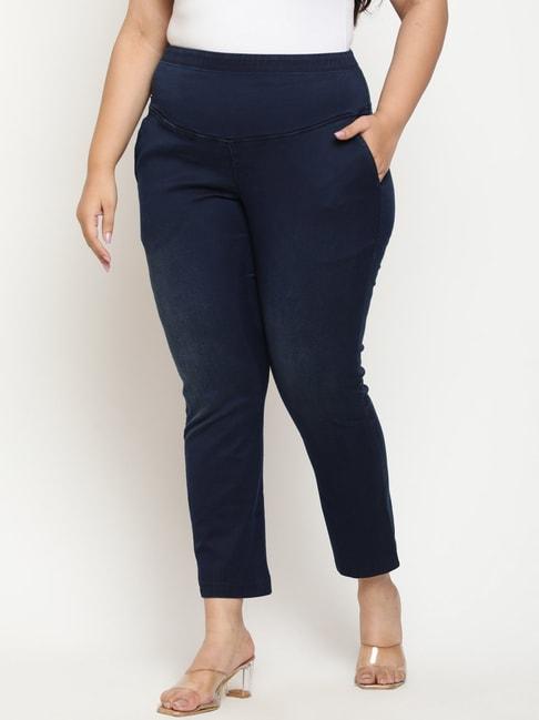 amydus navy straight fit high rise jeans
