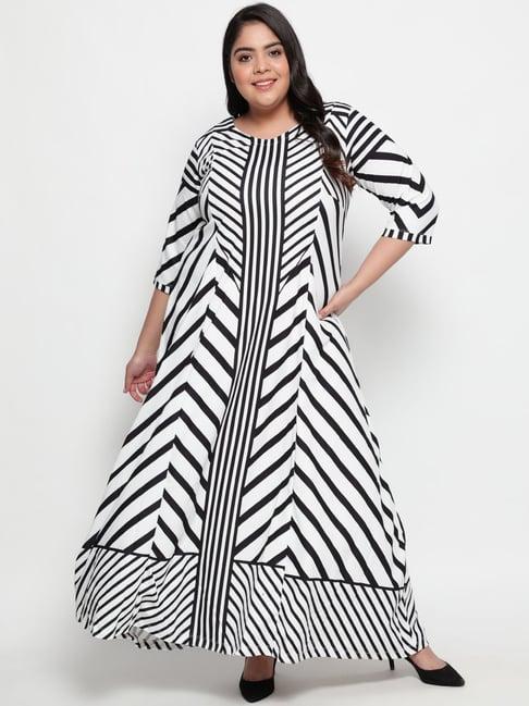 amydus white & black striped dress