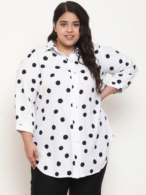 amydus white polka dot print shirt