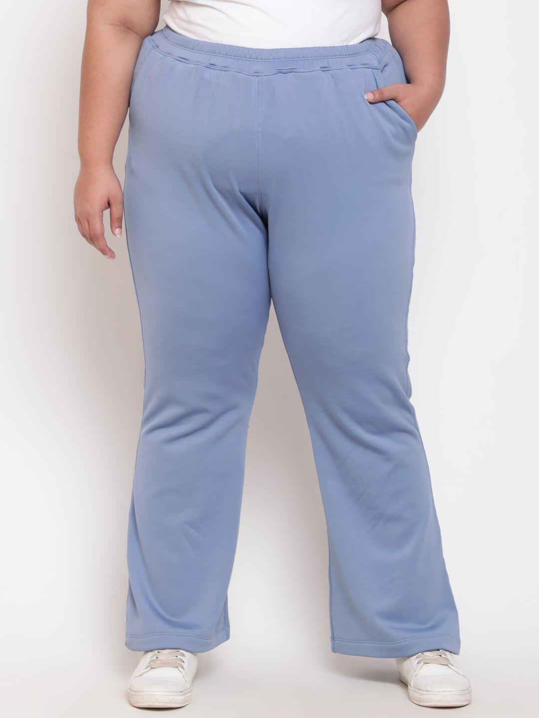 amydus women blue high-rise trousers