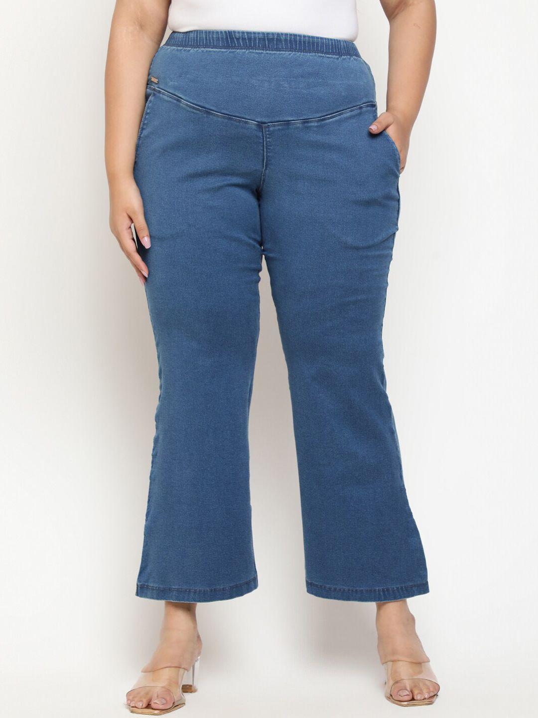 amydus women bootcut high-rise cotton stretchable jeans