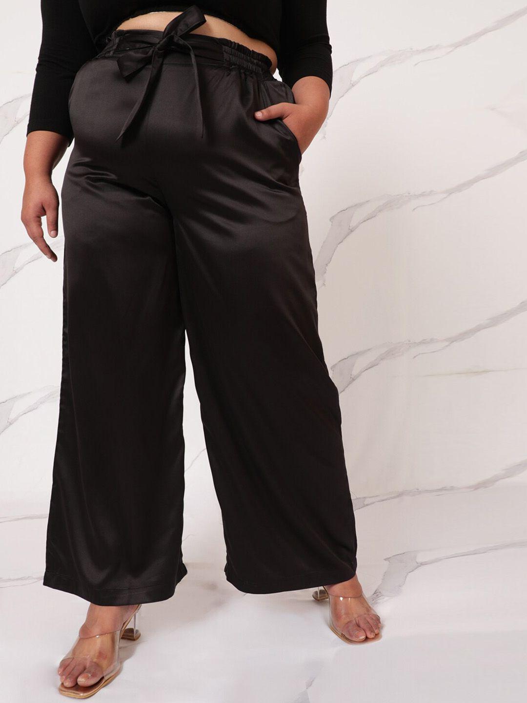 amydus women plus size black high rise parallel trouser