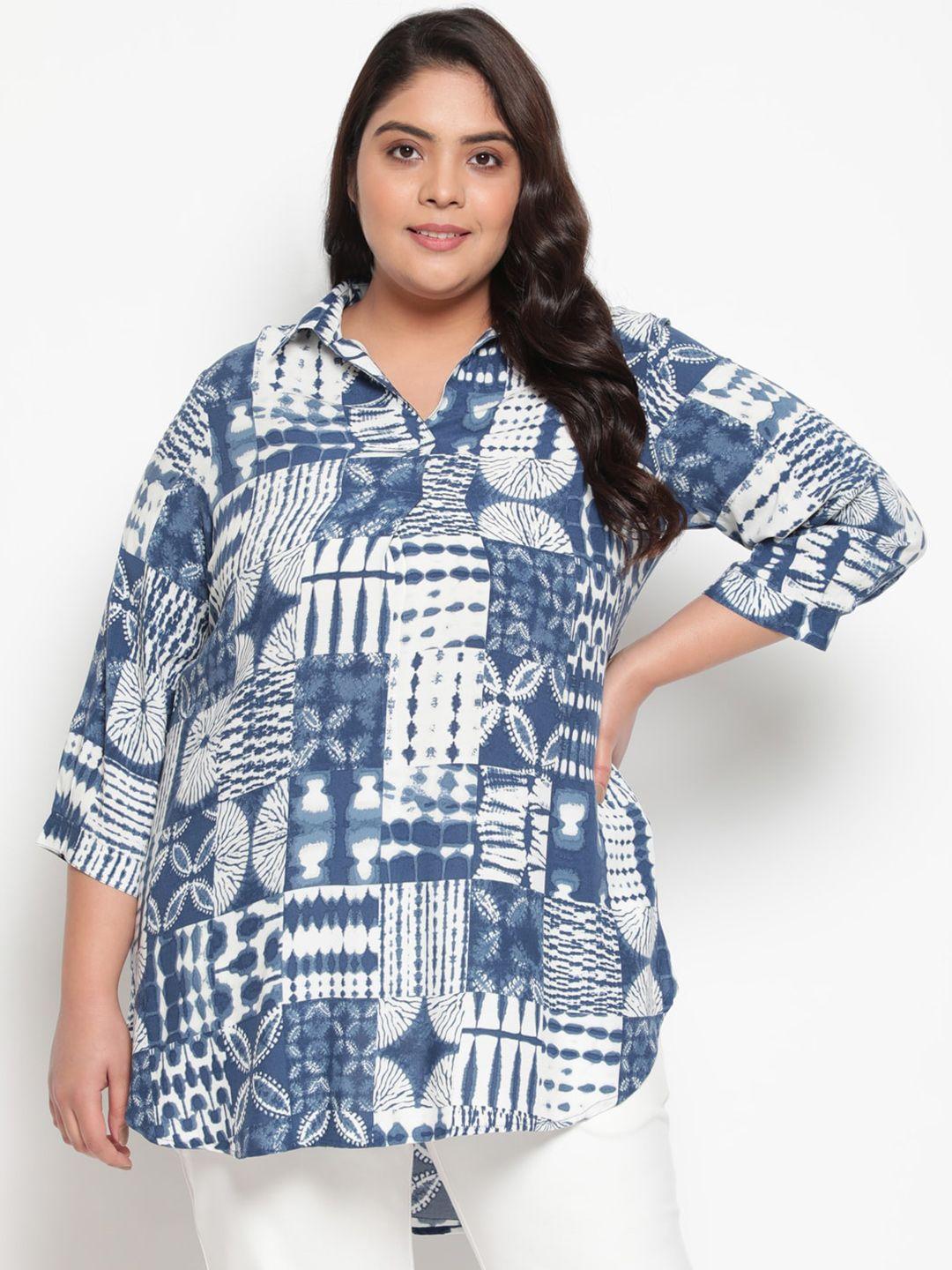 amydus women plus size blue liva shirt style longline top