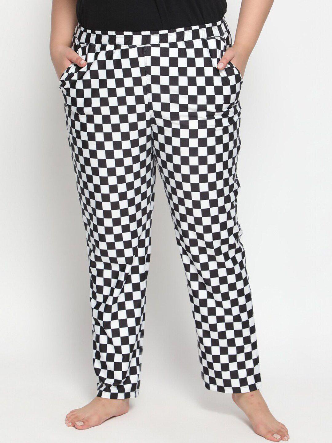 amydus women plus size checked straight-fit lounge pant