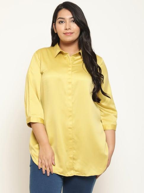 amydus yellow regular fit shirt