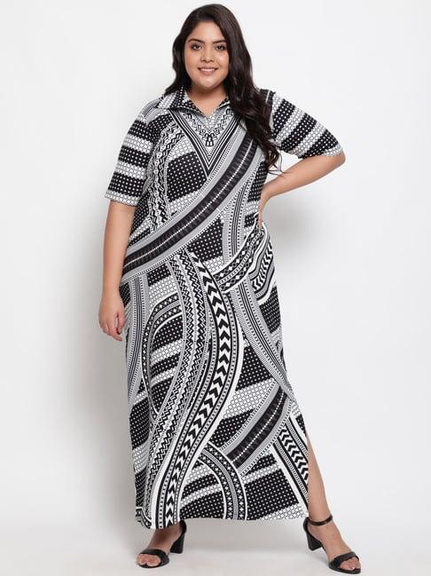 amydus black & white printed dress