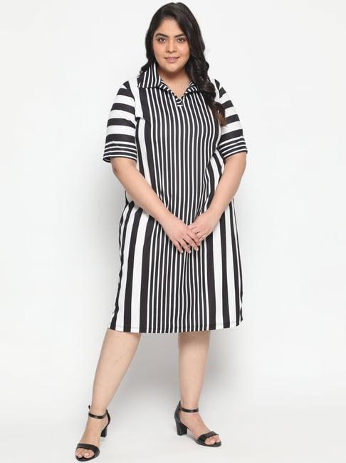 amydus black & white striped dress