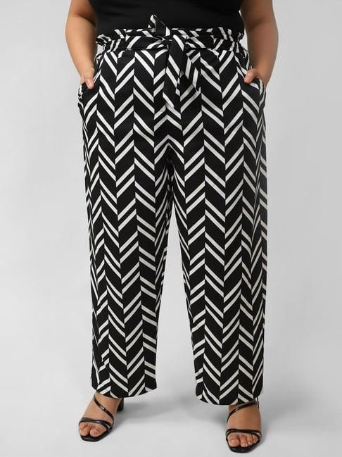 amydus black chevron print trousers